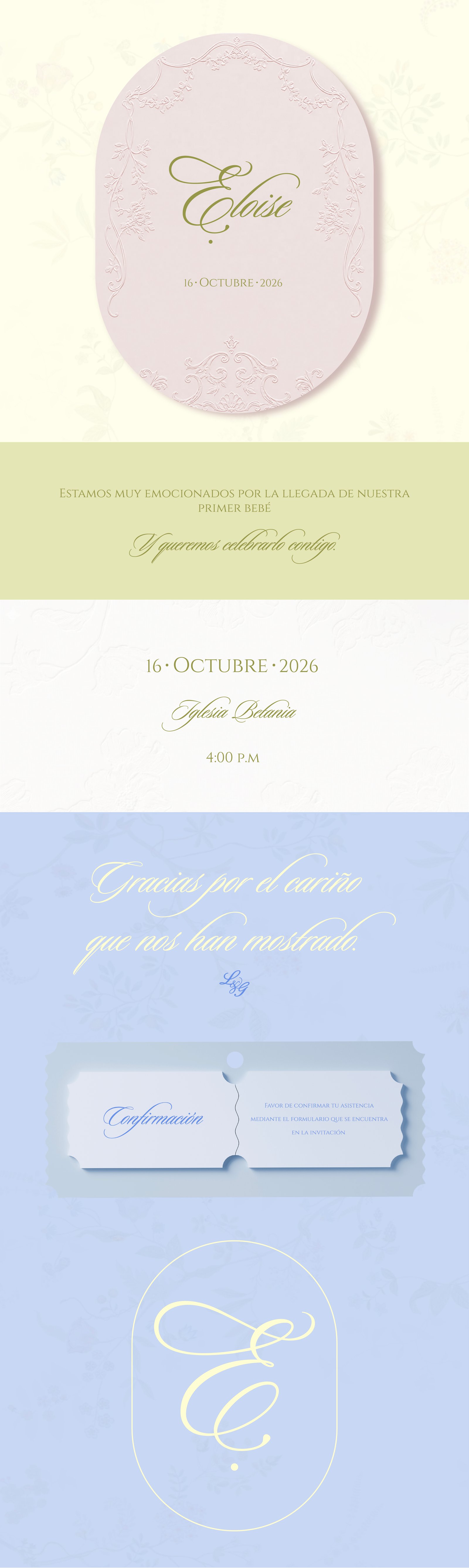 Invitación al baby shower de Eloise